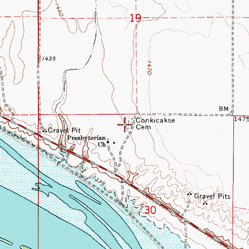 Topographic Map of Presbyterian Cemetery, SD
