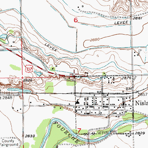 Topographic Map of Nisland Cemetery, SD
