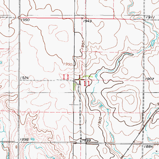 Topographic Map of Adam Lutz Farm Cemetery, SD
