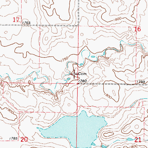 Topographic Map of Holland Pioneer - Van Raalte Cemetery, SD