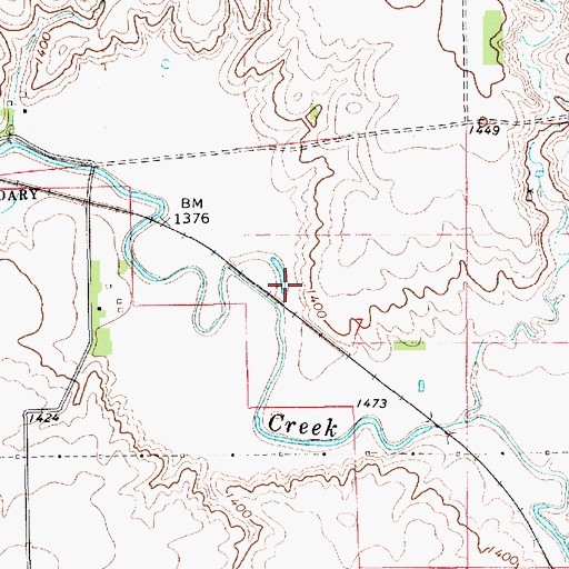 Topographic Map of Greenwood Cemetery, SD
