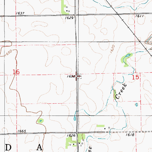 Topographic Map of Platte Valley Cemetery, SD