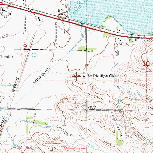 Topographic Map of Saint Philip Deacon Cemetery, SD