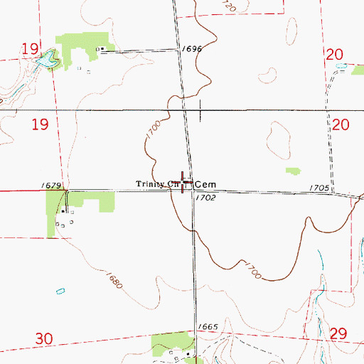 Topographic Map of West Trinity Lutheran Church, SD