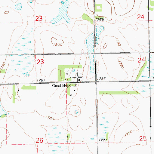Topographic Map of Good Hope Lutheran Cemetery, SD