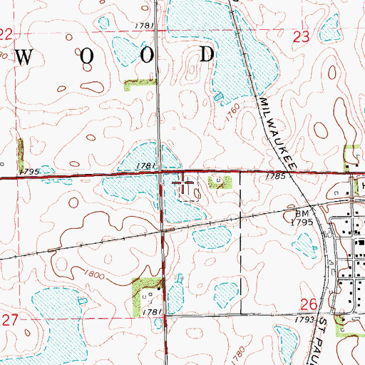 Topographic Map of Prairie Hill Cemetery, SD