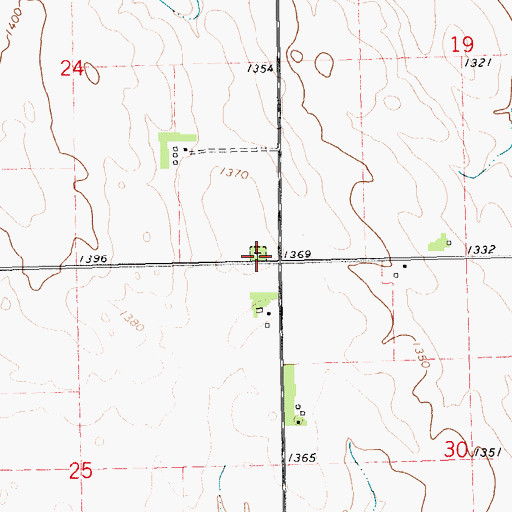 Topographic Map of Bethel Baptist Cemetery, SD