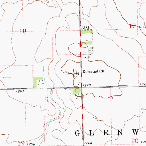 Topographic Map of Komstad Cemetery, SD