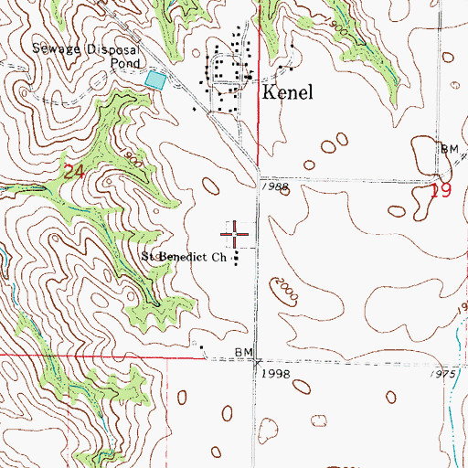 Topographic Map of Church of the Assumption of the Blessed Virgin Cemetery, SD