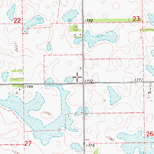 Topographic Map of Sjurson Cemetery, SD