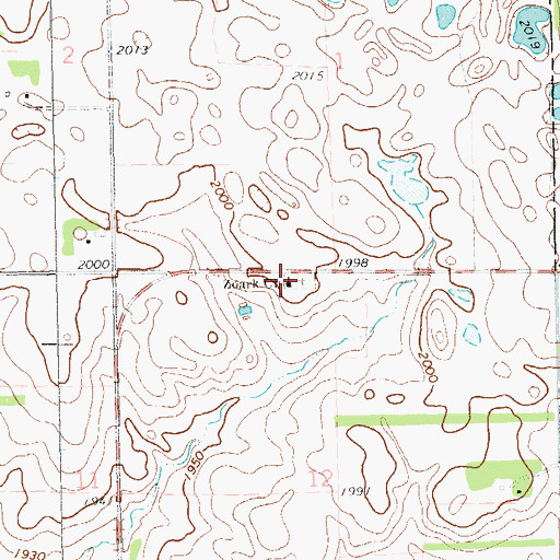 Topographic Map of Zoar Lutheran Church Cemetery, SD
