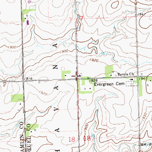 Topographic Map of Christian Reformed Cemetery, SD