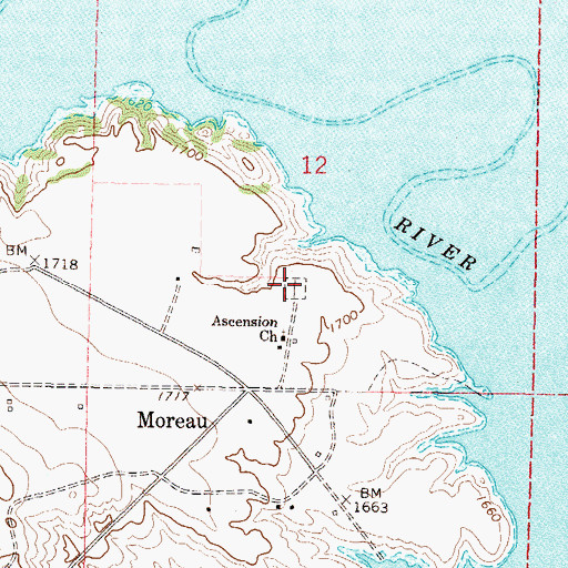Topographic Map of Ascension Cemetery, SD