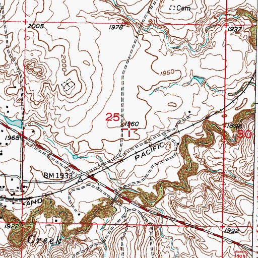 Topographic Map of Saint Pauls Episcopal Cemetery, SD