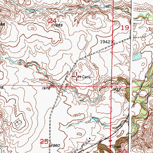 Topographic Map of Saint Marys Catholic Cemetery, SD