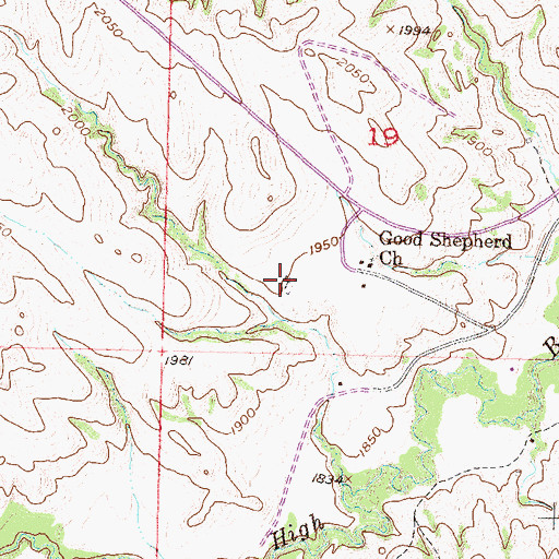 Topographic Map of Good Shepherd Church Cemetery, SD