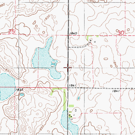 Topographic Map of Old Saint John Church Cemetery, SD