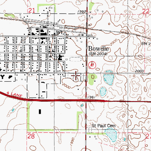 Topographic Map of Saint Augustine Cemetery, SD