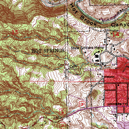 Topographic Map of State Veterans Home Cemetery, SD