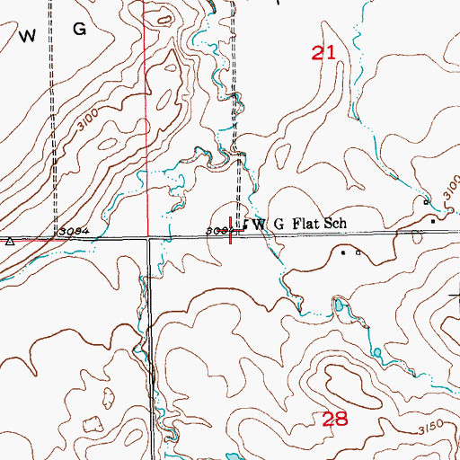 Topographic Map of W G Flats Cemetery, SD