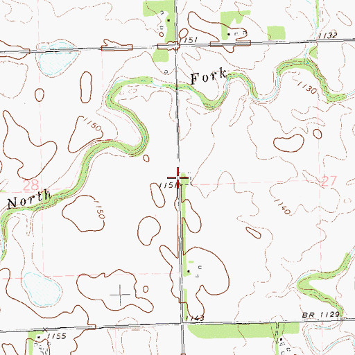 Topographic Map of Alban Cemetery, SD
