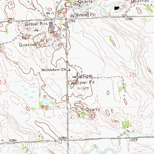 Topographic Map of Bethlehem Lutheran Cemetery, SD