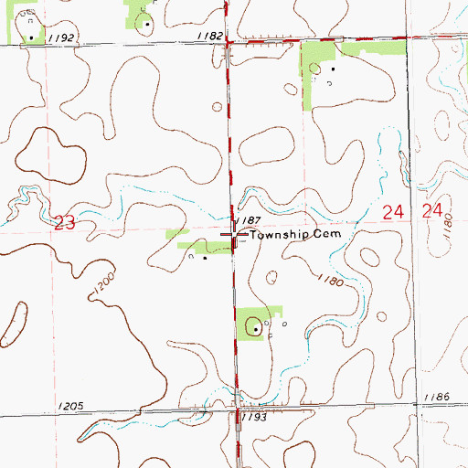 Topographic Map of Kilborn 1 Cemetery, SD