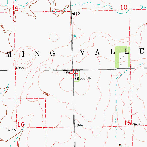 Topographic Map of Lebanon Lutheran Cemetery, SD