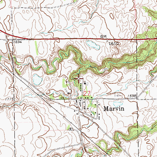 Topographic Map of Osceola 1 Cemetery, SD