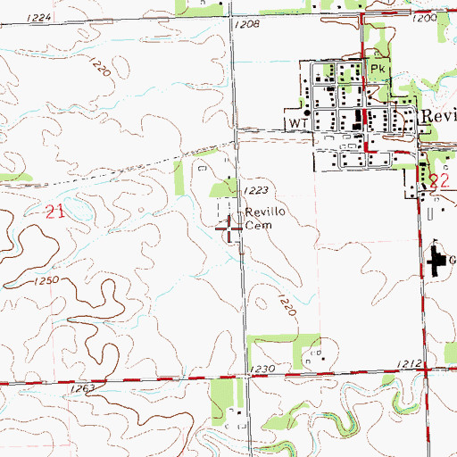 Topographic Map of Saint Mary's Cemetery, SD