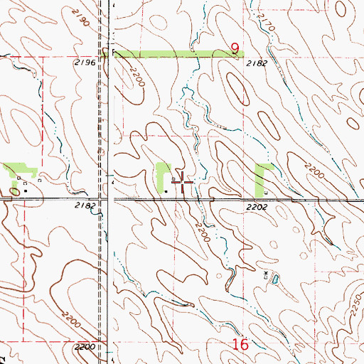 Topographic Map of Cournoyer Cemetery, SD