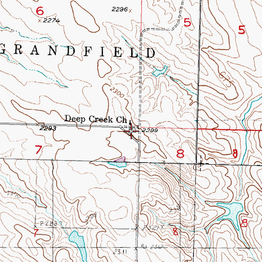 Topographic Map of Deep Creek Cemetery, SD