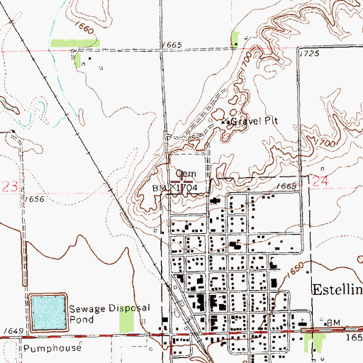 Topographic Map of Saint Francis de Sales Catholic Cemetery, SD