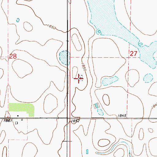 Topographic Map of Mondamin Cemetery, SD