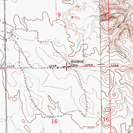 Topographic Map of Bringa Cemetery, SD