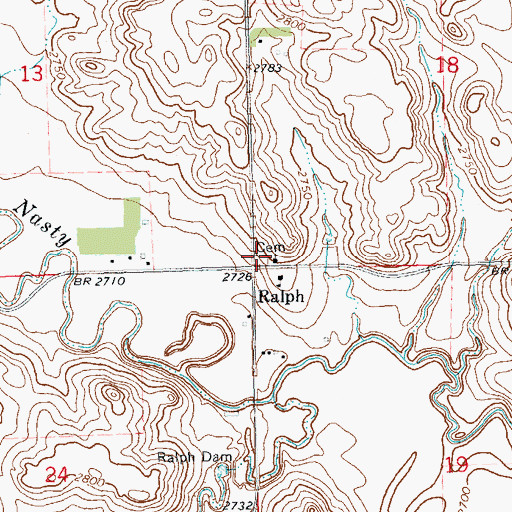 Topographic Map of Ralph Lutheran Cemetery, SD