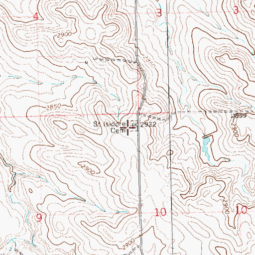Topographic Map of Lady of Victory Cemetery, SD