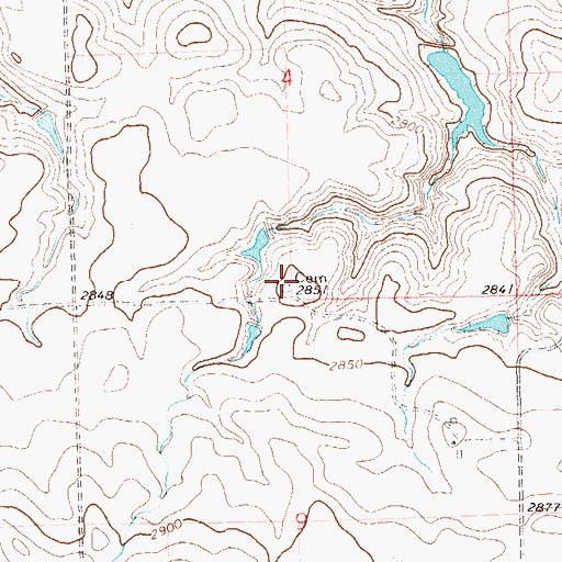 Topographic Map of Saint Johns Lutheran Cemetery, SD