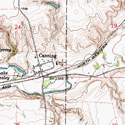 Topographic Map of Canning Cemetery, SD
