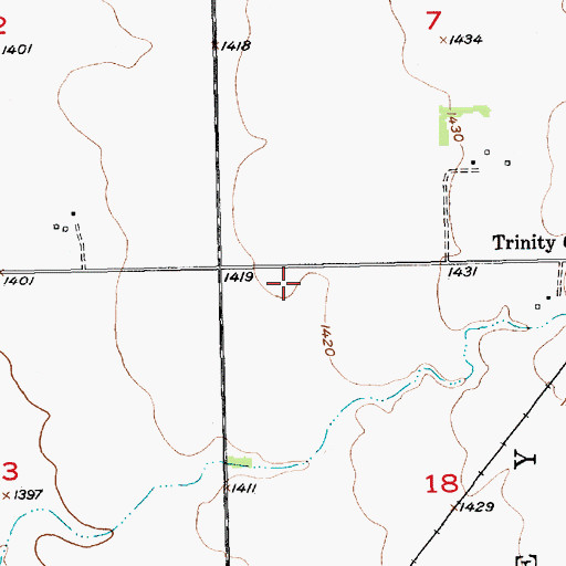 Topographic Map of Huber 2 Cemetery, SD