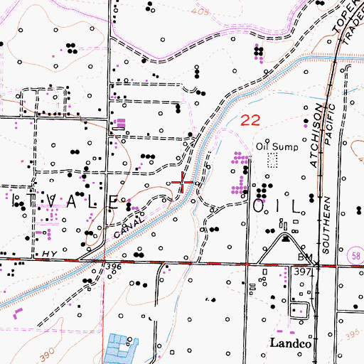 Topographic Map of Fruitvale Oil Field, CA