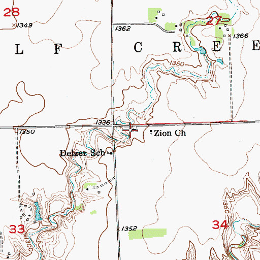 Topographic Map of Johannestahl Cemetery, SD