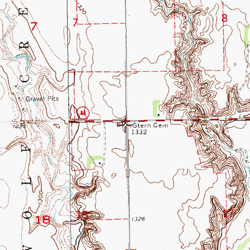 Topographic Map of Stern Cemetery, SD