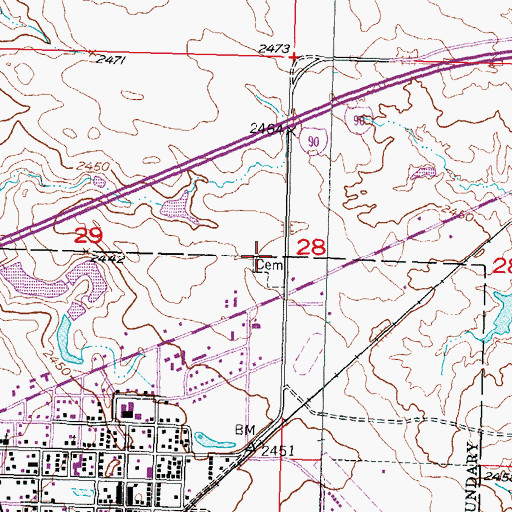 Topographic Map of Kadoka Calvary - Fairview Cemetery, SD