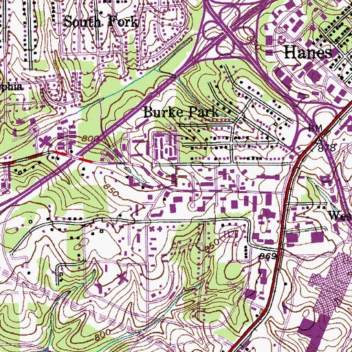 Topographic Map of Manor Post Office, NC