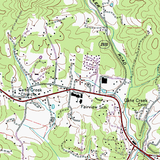 Topographic Map of Fairview Post Office, NC