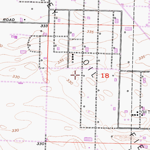 Topographic Map of Greeley Oil Field, CA