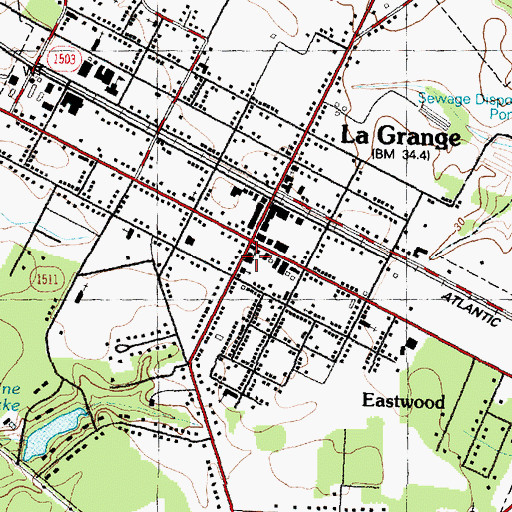 Topographic Map of La Grange Post Office, NC