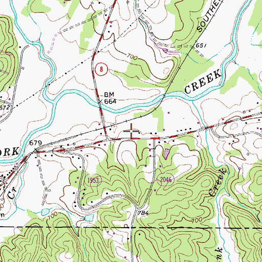 Topographic Map of Germanton Post Office, NC