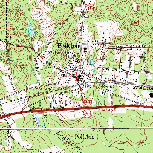 Topographic Map of Polkton Post Office, NC
